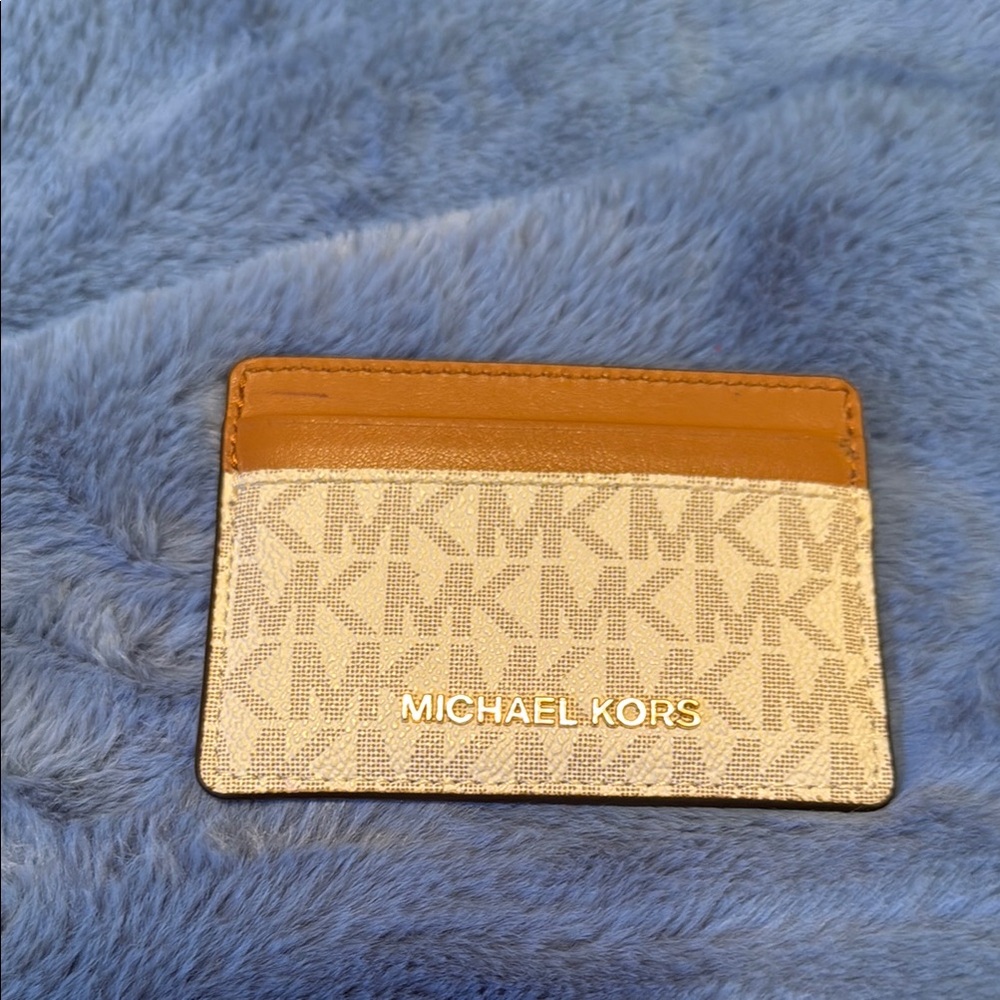 Michael Kors Tan and Cream Card Holder